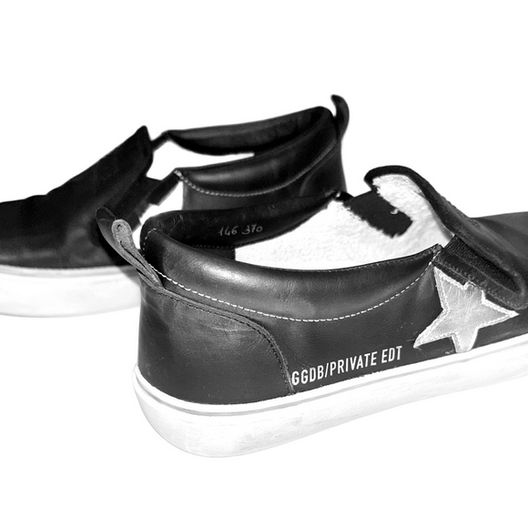 New Golden Goose Hanami Private Edition Size 38/8 Slip On Leather Stars Italy - Picture 1 of 13